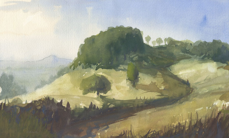 John Holdway, Inviting Path, watercolor on paper, Oregon Art Supply